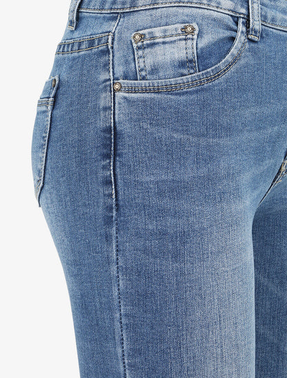 Jean skinny légèrement délavé - Bleu denim - 3