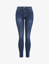 Jean skinny délavé à taille haute - Bleu - 1