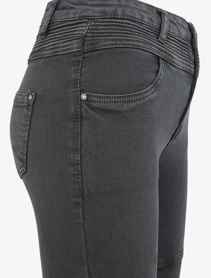 Jean biker skinny à taille haute - Gris foncé - 3