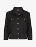 Veste oversize en jean unie déchiré - Noir - 4