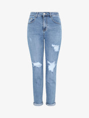 Jean mom déchiré - Bleu - 1