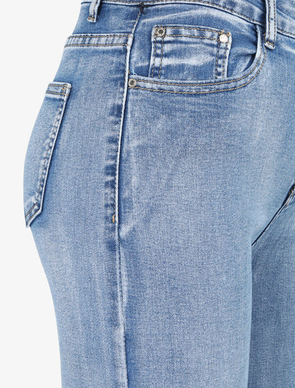 Jean large droit taille haute - Bleu denim - 3