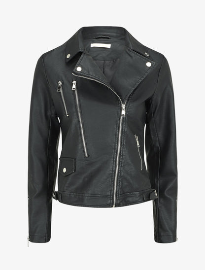 Perfecto en simili à zips décoratifs - Noir - 1