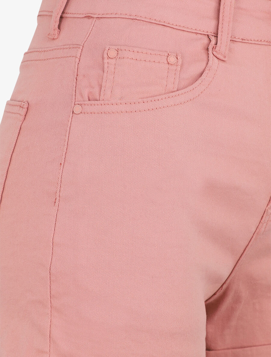 Short en jean à ourlets - Rose - 3