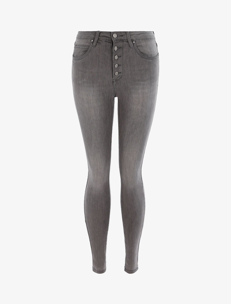 Jean slim à coutures stylisées - Gris - 3