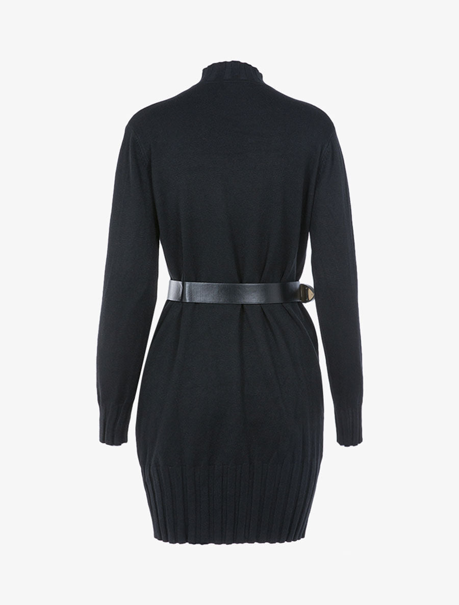 Robe-pull stretch coupe boule - Noir - 2