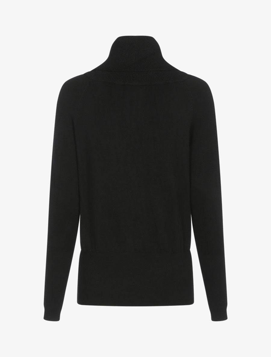 Pull coupe boule à col roulé - Noir - 2