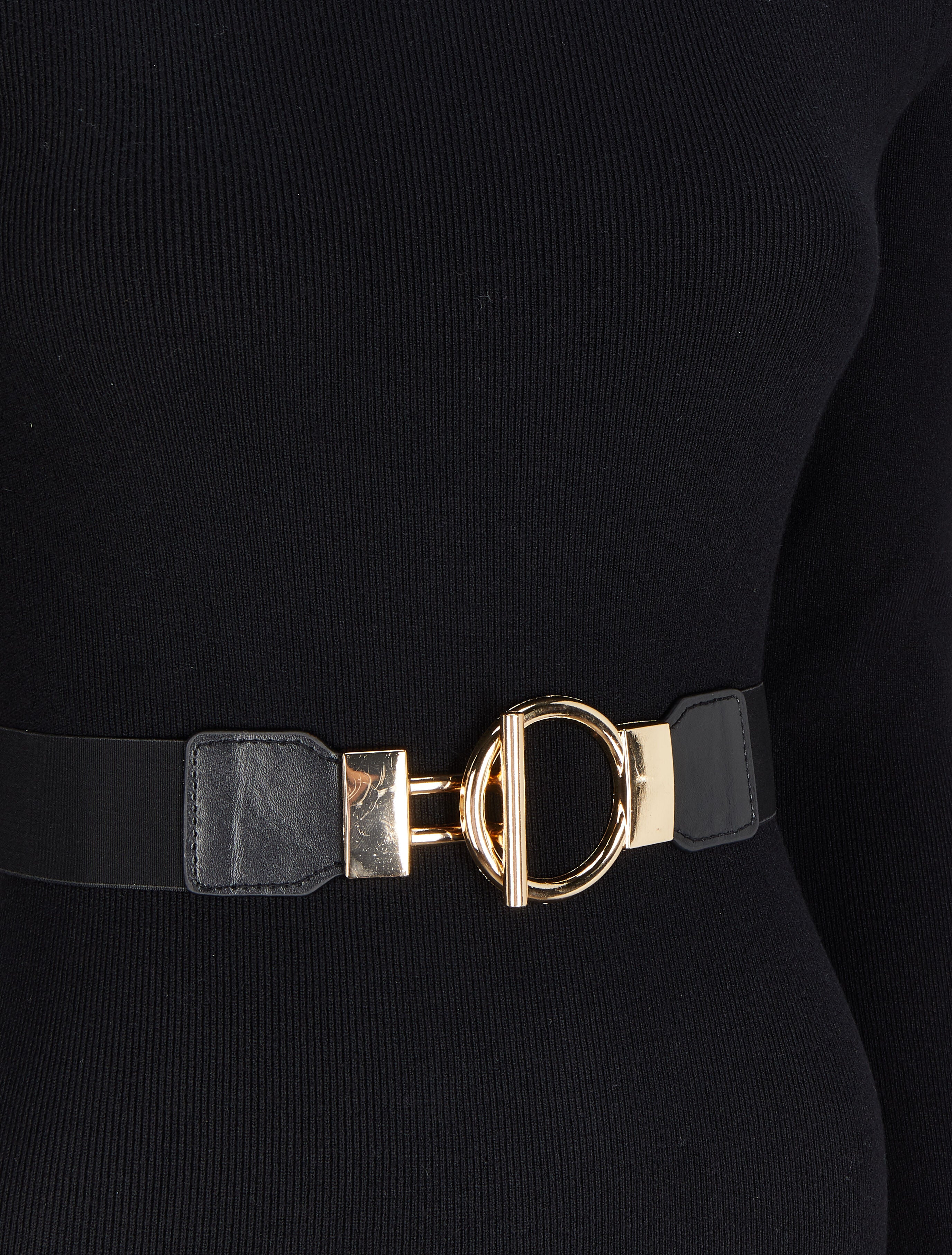 Robe pull longue à col roulé - Noir - 3