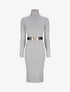 Robe pull longue à col roulé - Gris chiné - 1