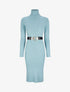 Robe pull longue à col roulé - Bleu ciel - 4