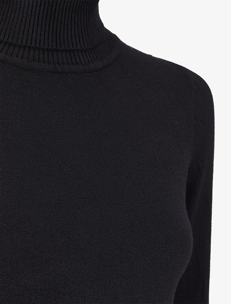 Pull basique à col roulé - Noir - 3
