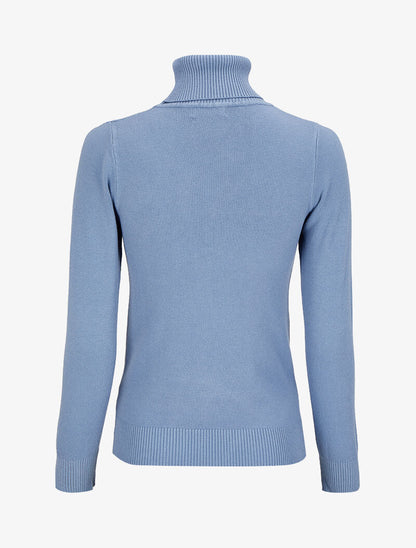 Pull basique à col roulé - Bleu - 2