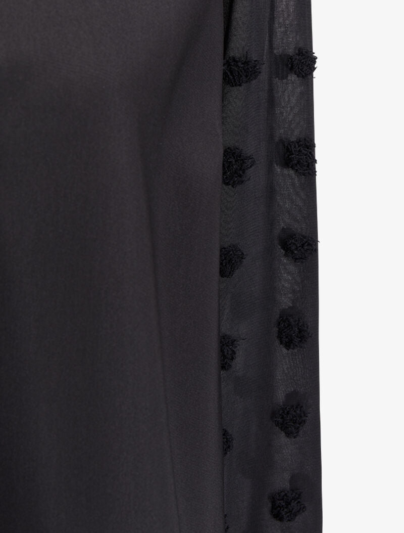 Blouse à manches transparentes style plumetis - Noir - 3