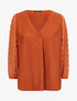 Blouse à manches transparentes style plumetis - Rouille - 4