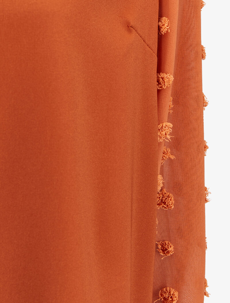 Blouse à manches transparentes style plumetis - Rouille - 3