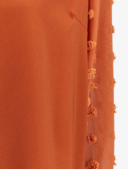 Blouse à manches transparentes style plumetis - Rouille - 3