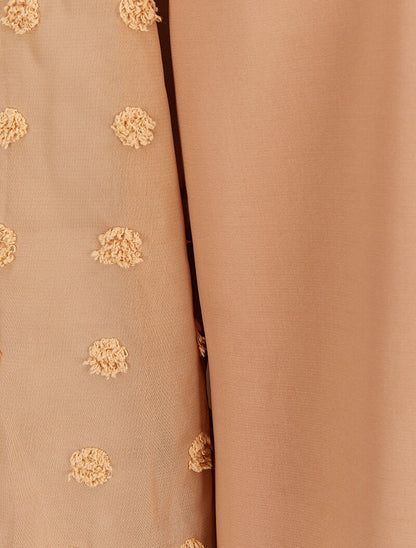 Blouse à manches transparentes style plumetis - Camel - 3