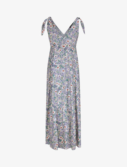 Robe longue à imprimé fleurs diverses - Beige - 2