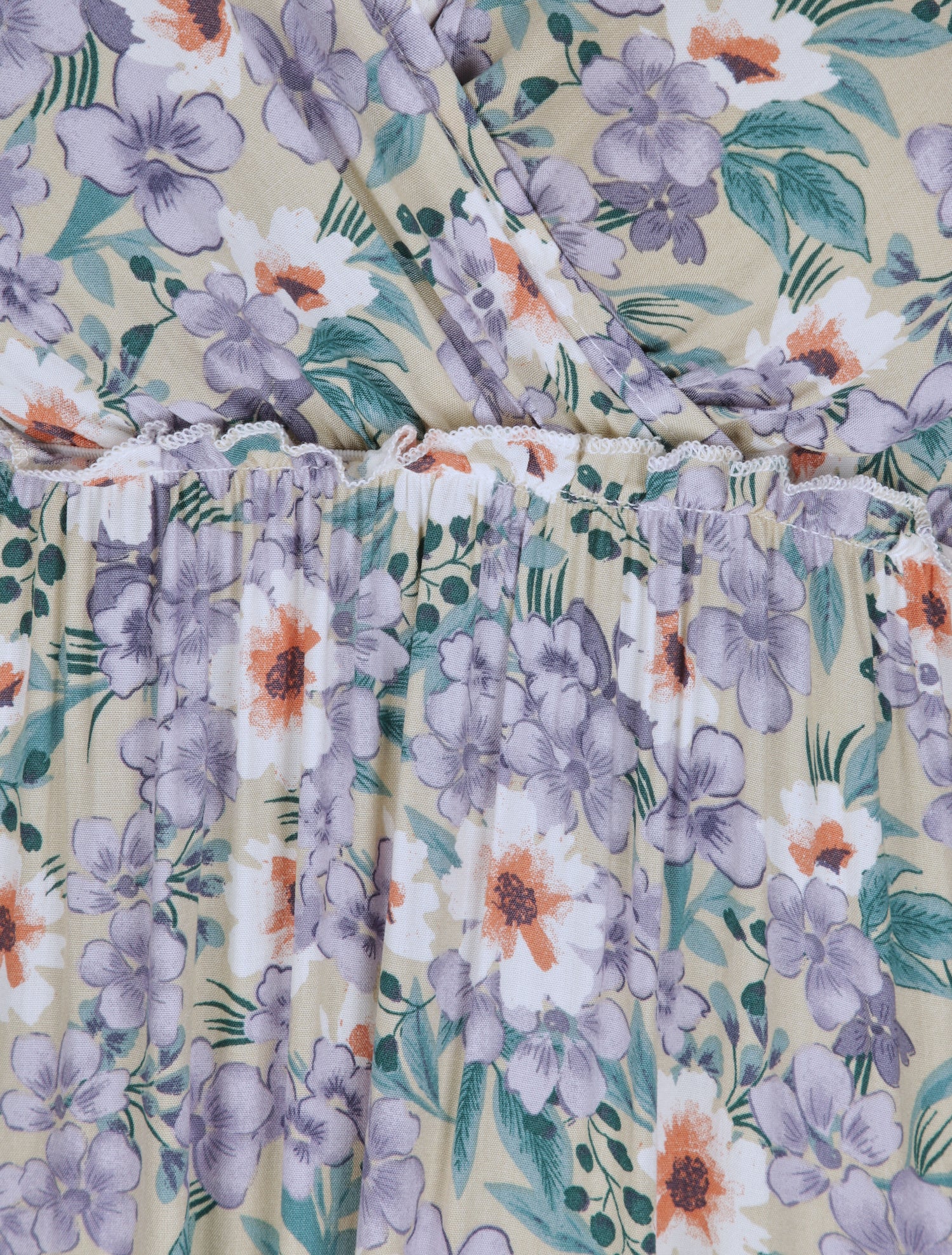 Robe longue à imprimé fleurs diverses - Beige - 3