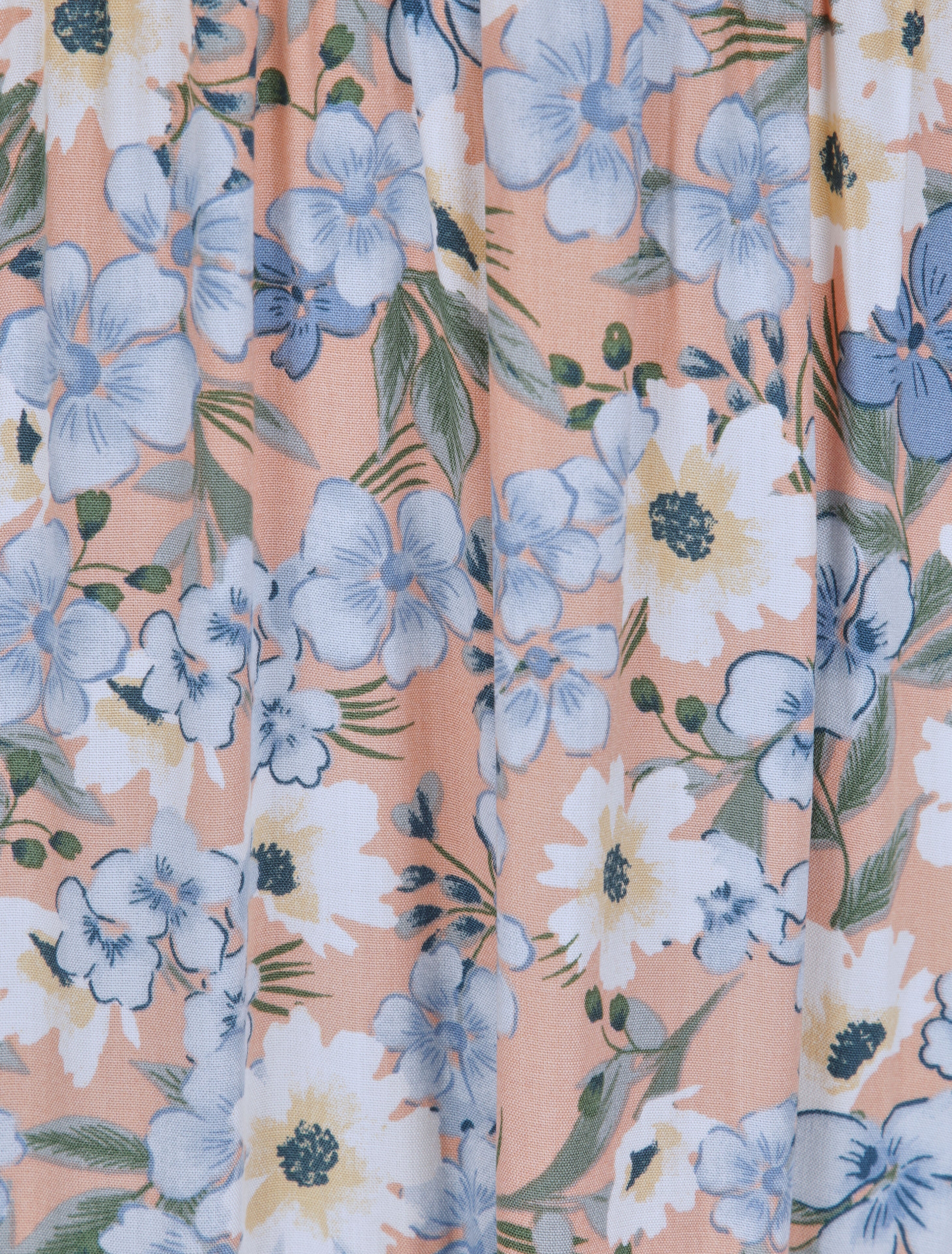 Robe longue à imprimé fleurs diverses - Rose saumon - 3