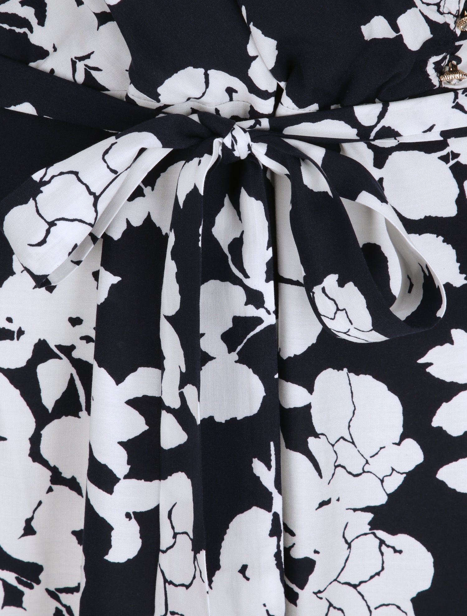 Robes longues à motifs fleurs graphiques - Marine/blanc - 3
