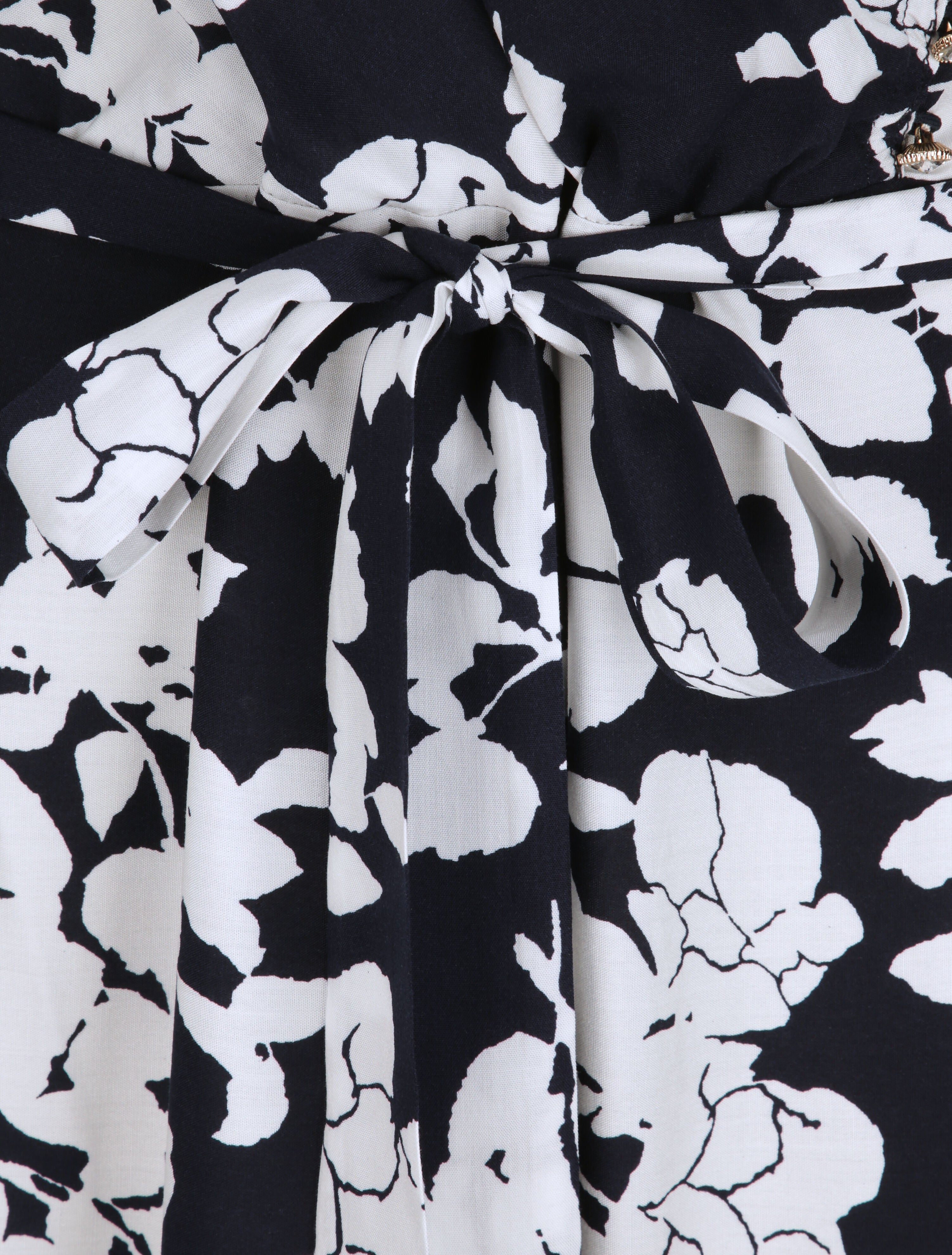 Robes longues à motifs fleurs graphiques - Marine/blanc - 3