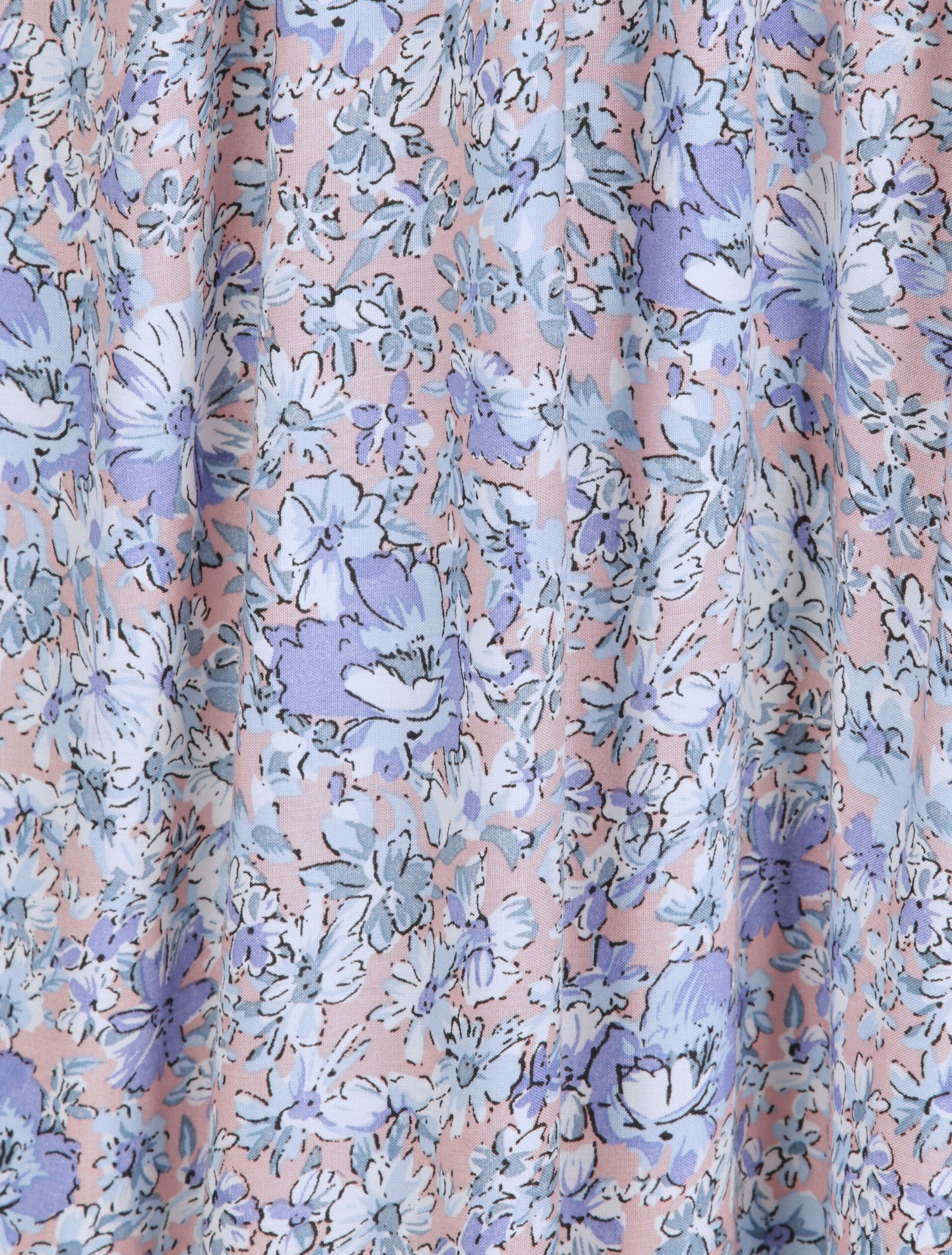 Robe longue à imprimé paquerettes - Bleu clair/rose - 4
