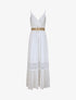 Robe longue cintrée coupe empire - Blanc - 4