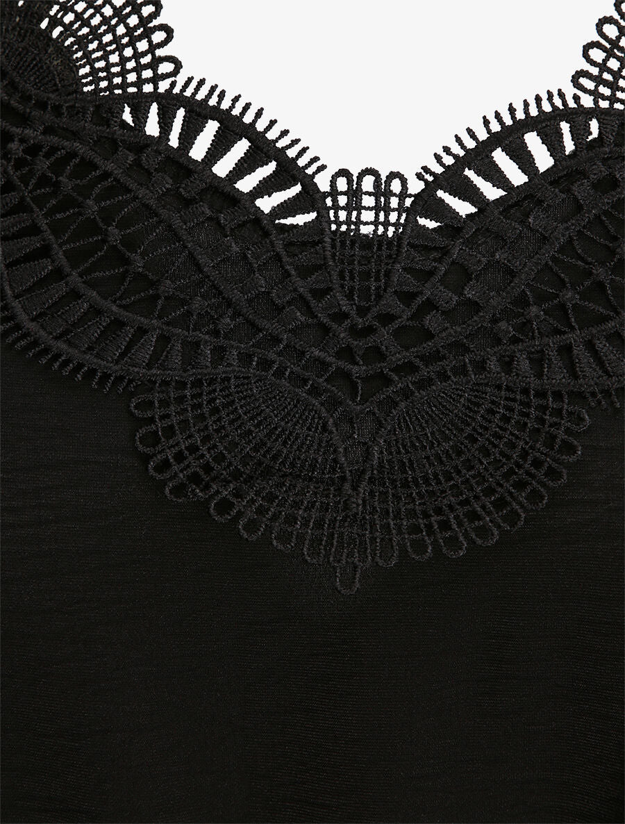 Combinaison fluide uni - Noir - 3
