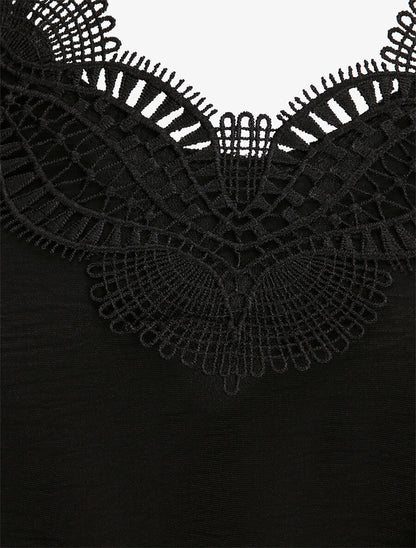 Combinaison fluide uni - Noir - 3