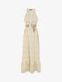 Robe longue évasée imprimé faïence fleurie - Jaune - 5