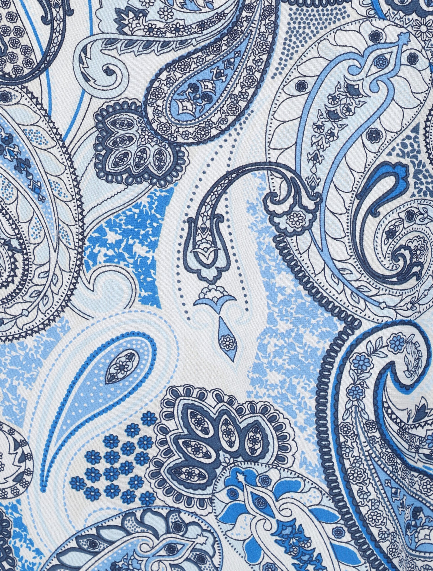 Robe longue empire imprimé cachemire à bretelles - Bleu - 3