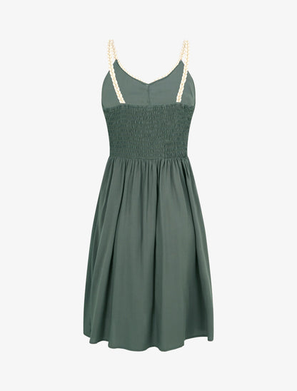 Robe à bretelles style cordes - Kaki - 2