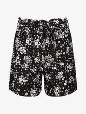 Short fluide motifs marguerites - Noir - 1