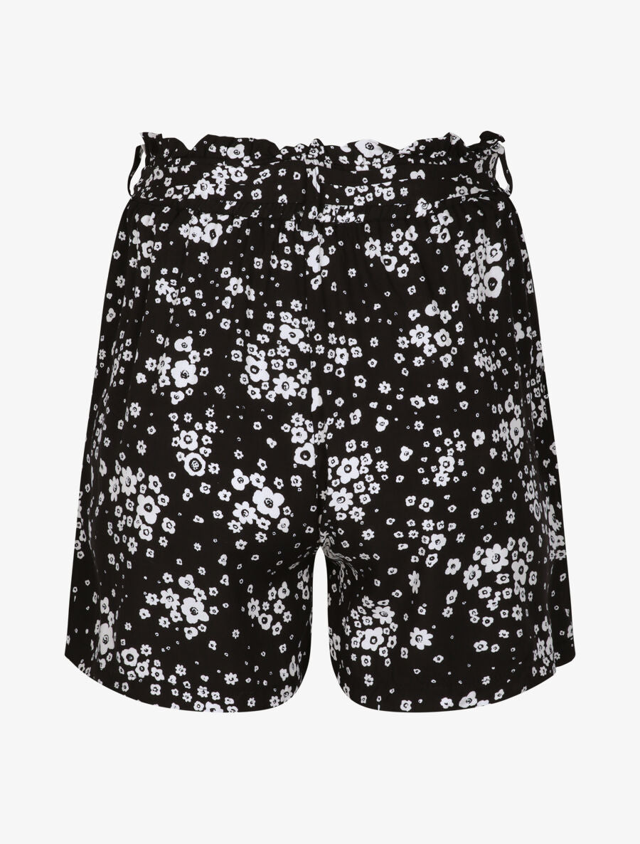Short fluide motifs marguerites - Noir - 2