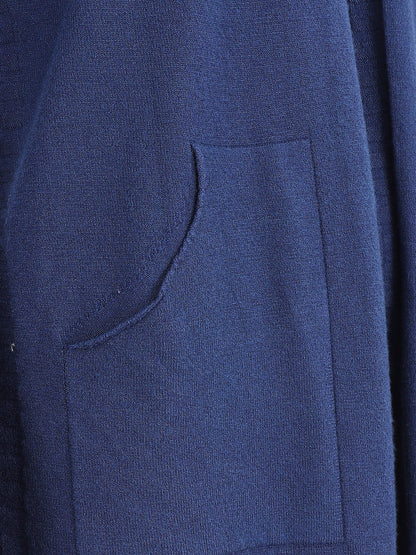 Gilet mi-long à manches longues - Bleu - 3