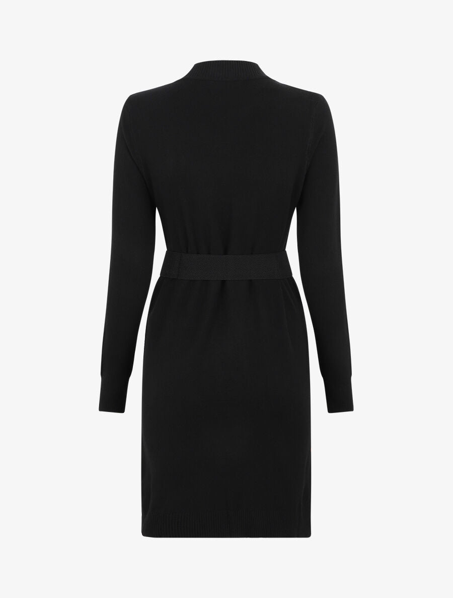 Robe pull courte à col montant - Noir - 2