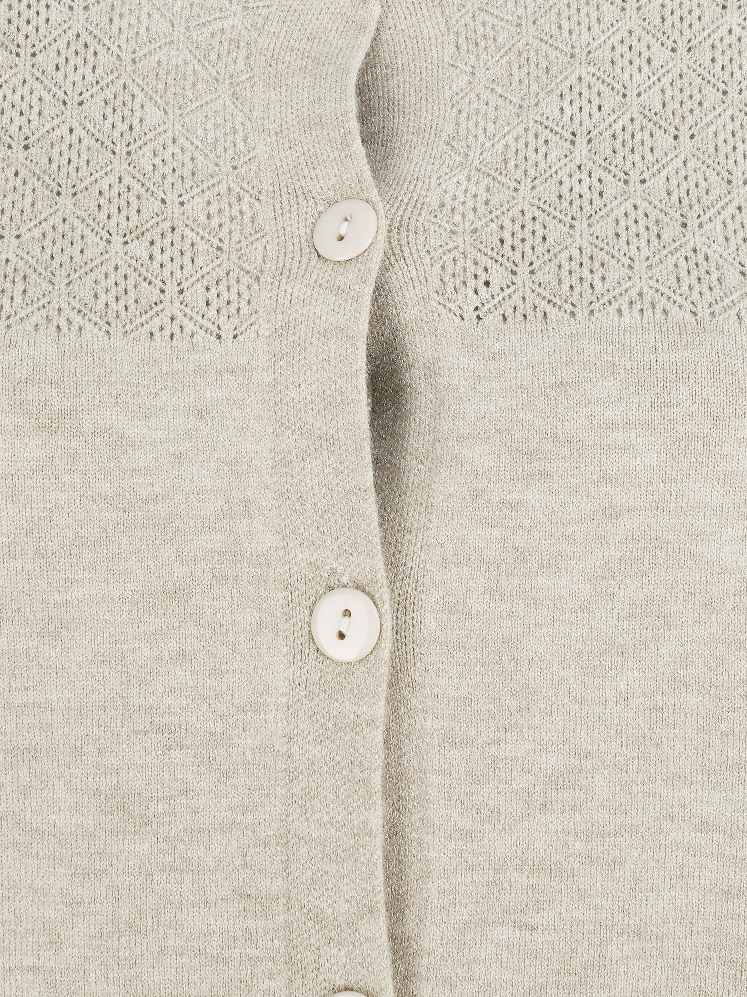 Gilet uni à manches longues - Beige - 3
