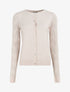 Gilet droit à manches en maille fantaisie - Beige - 1
