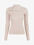 Pull col montant et décolleté ajouré - Beige - 5