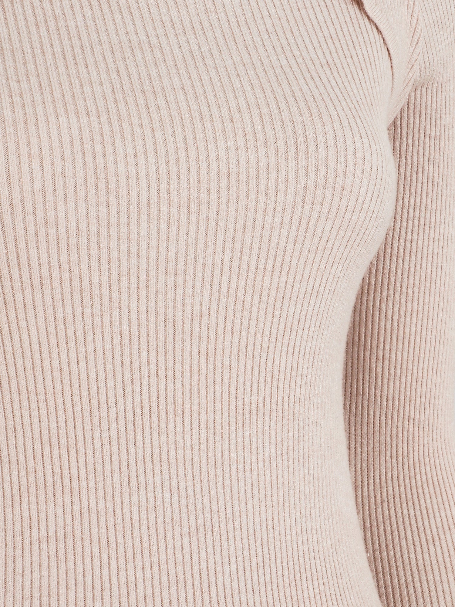 Pull col montant et décolleté ajouré - Beige - 3
