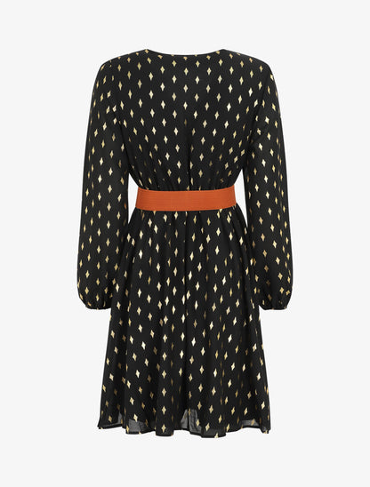 Robe courte imprimé graphique irisé - Noir - 2