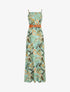 Robe longue droite à imprimé feuillage - Vert d&