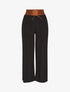 Pantalon uni taille haute style corset - Noir - 1