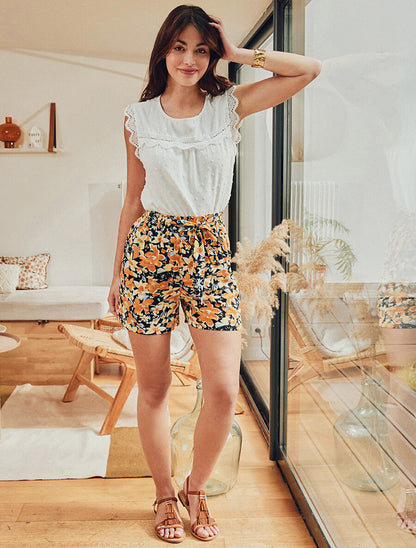 Blouse unie sans manches texturée - Blanc - 5