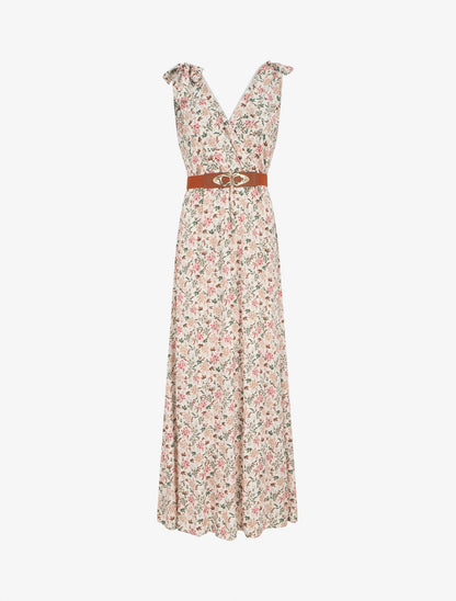 Robe longue sans manches imprimé fleurs d&