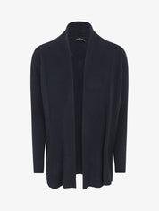 Gilet long en maille - Marine - 1