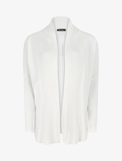 Gilet long en maille - Blanc - 6