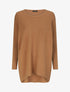 Pull oversize uni côtelé - Camel - 1