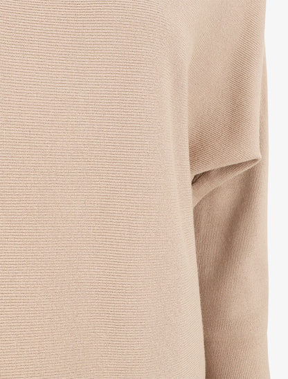 Pull côtelé à dos ajouré - Beige - 3
